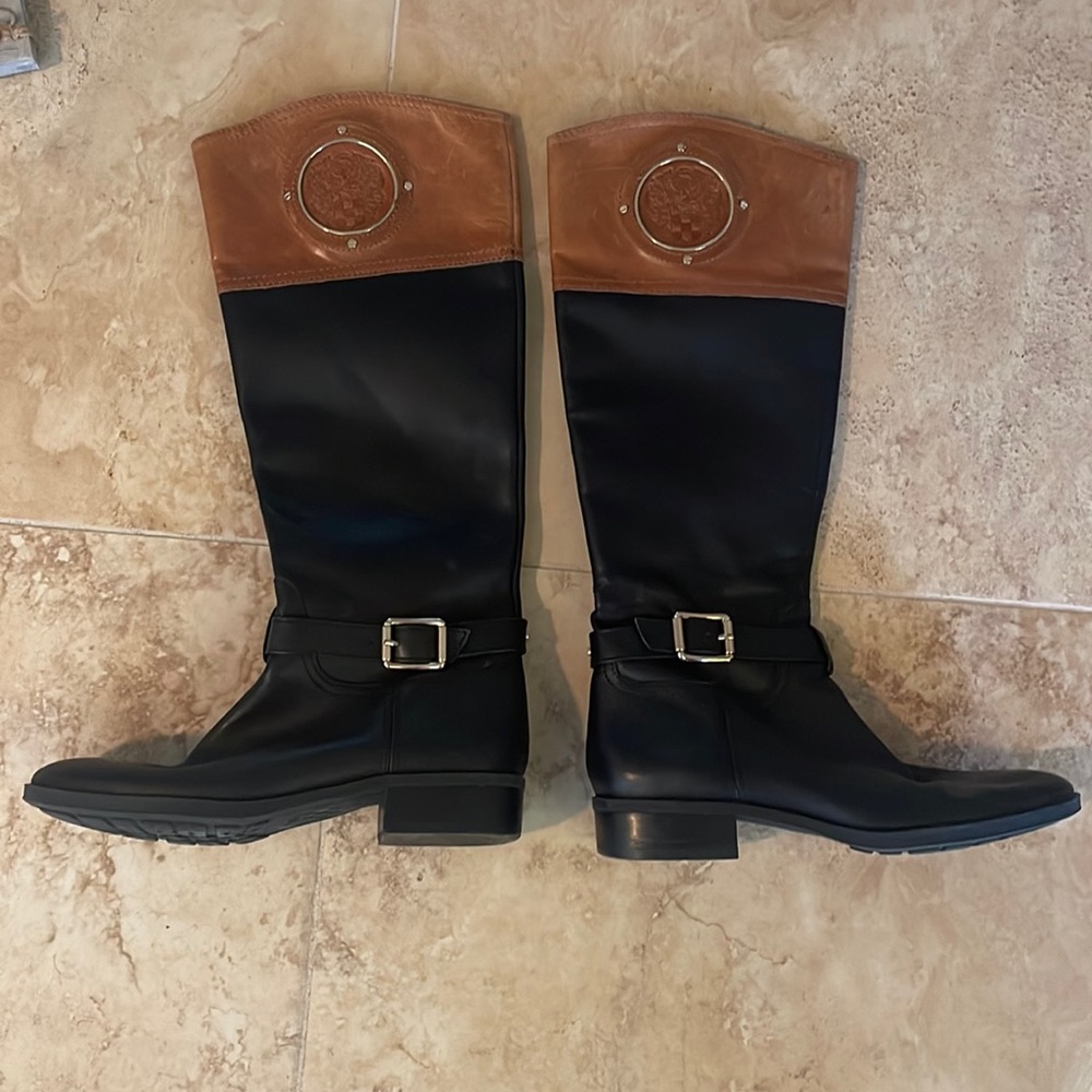 Vince Camuto leather boots. Good condition. Minor wear and tear.